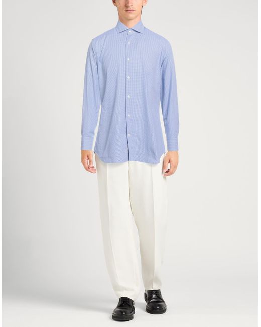 Caliban Blue Shirt Cotton for men