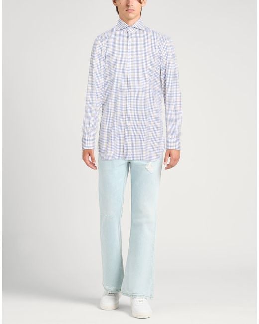 Isaia White Shirt Cotton for men