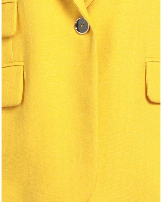 SIMONA CORSELLINI Yellow Blazer Viscose, Polyester, Elastane