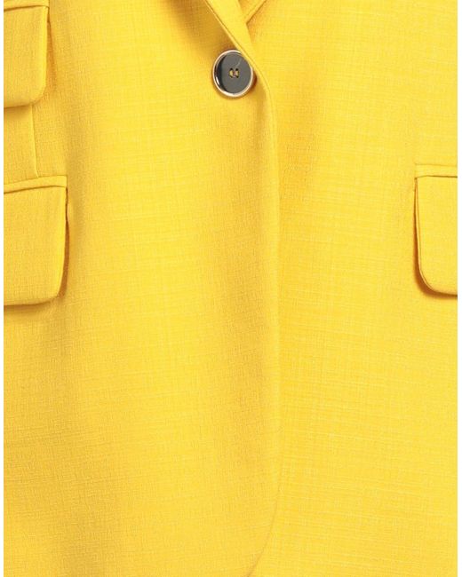 SIMONA CORSELLINI Yellow Blazer Viscose, Polyester, Elastane