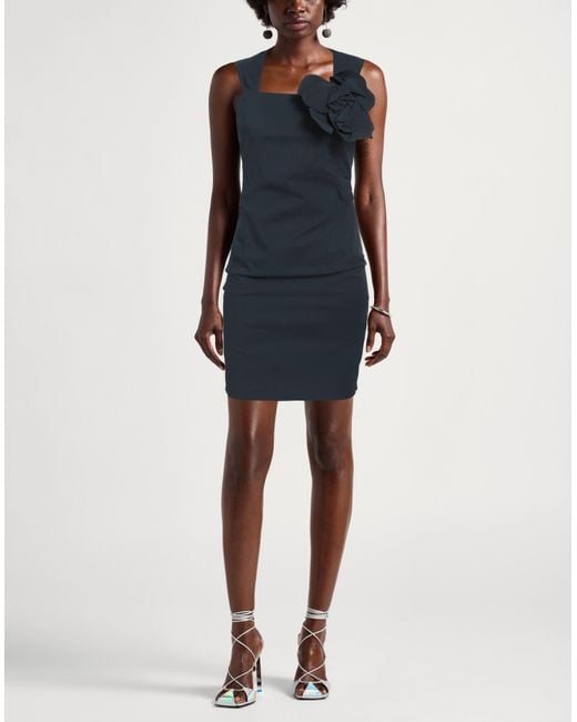 Siste's Blue Mini Dress Viscose, Nylon, Elastane