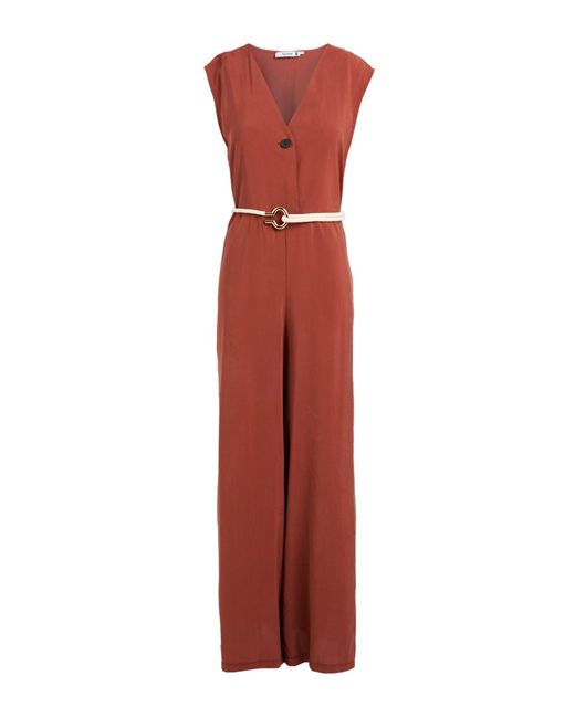 Please Red Jumpsuit Viscose, Polyester