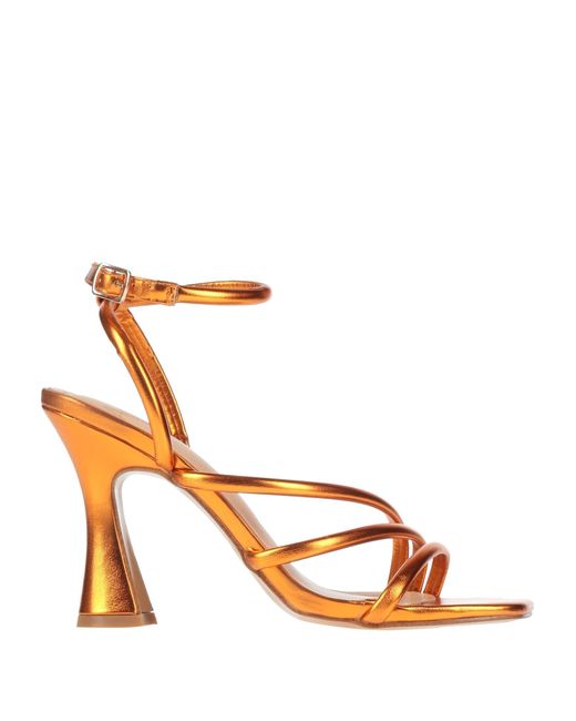 ALMA BLUE Orange Sandals Textile Fibers