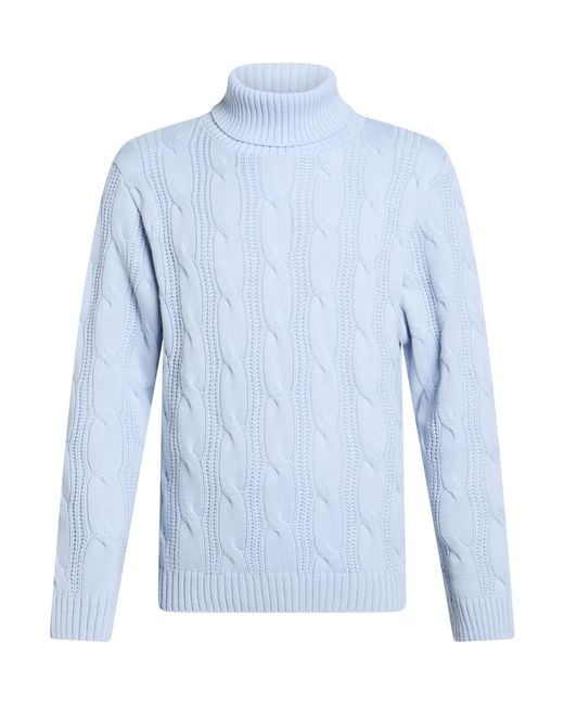BERNESE Milano Blue Sky Turtleneck Wool, Modal for men
