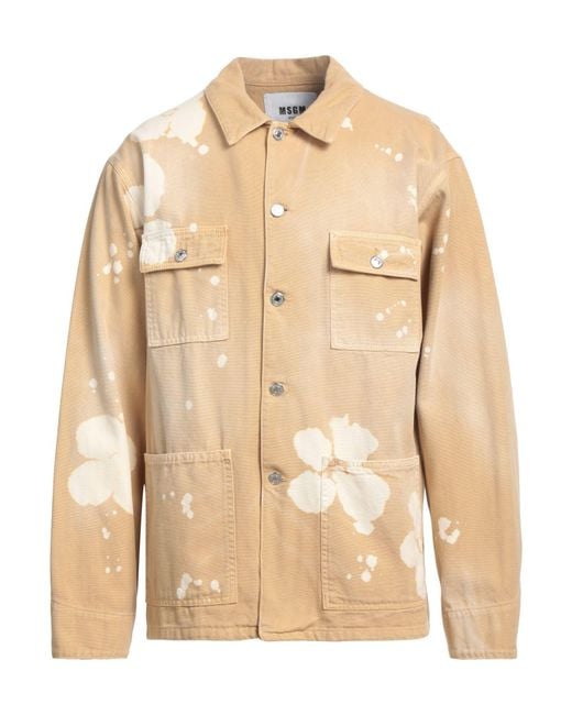 MSGM Natural Camel Denim Outerwear Cotton