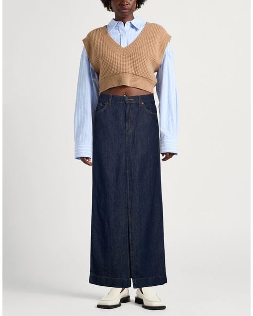 7 For All Mankind Blue Denim Skirt