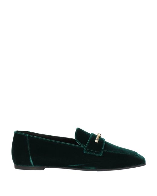 Emporio Armani Green Dark Loafers Textile Fibers