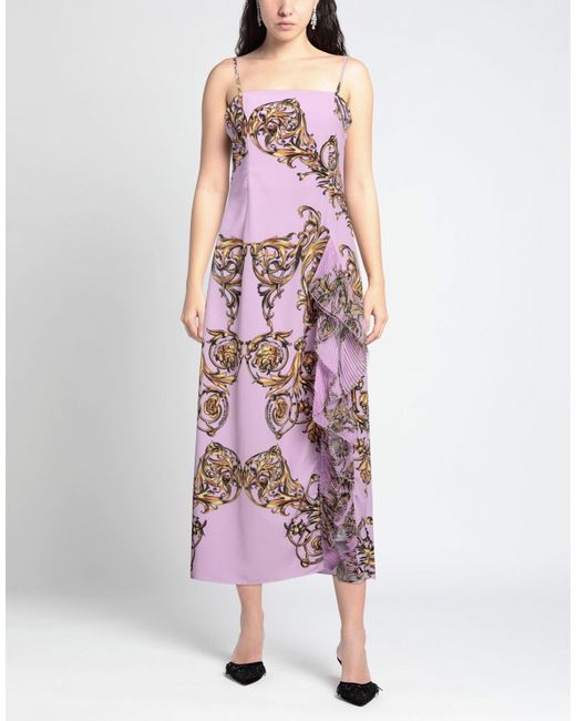 Versace Jeans Couture Purple Midi Dress Polyester