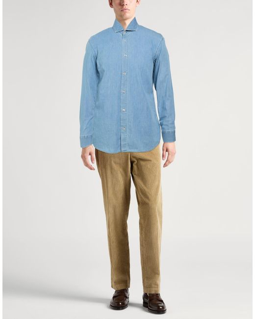 Moorer Blue Denim Shirt for men