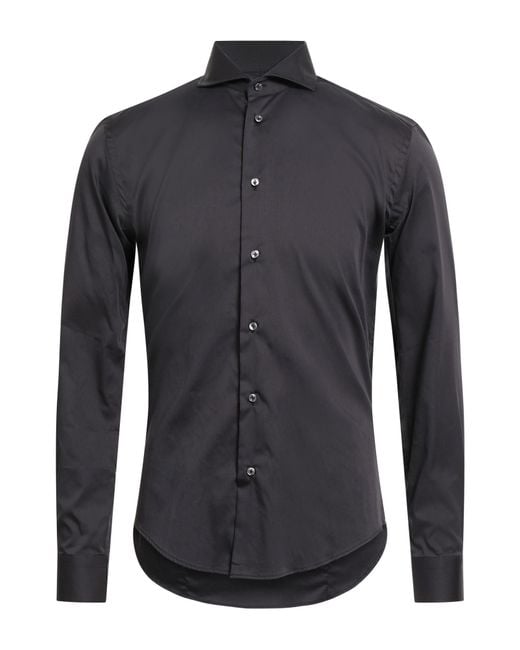 Brian Dales Blue Dark Shirt Cotton, Polyamide, Elastane for men
