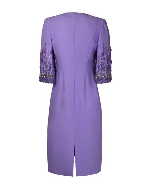 Jenny Packham Purple Midi-Kleid