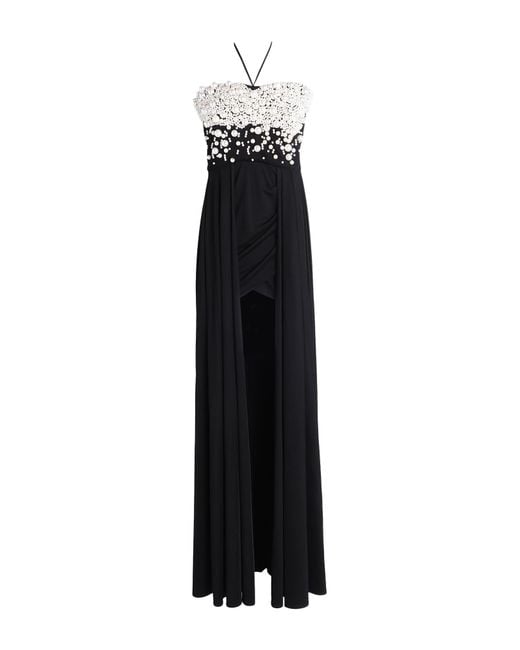 Elisabetta Franchi Black Carpet Maxi Dress Viscose, Elastane, Plastic, Polyamide