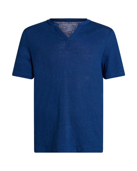 Majestic Filatures Blue T-Shirt Linen for men