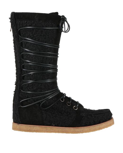 Dolce & Gabbana Black Boot Leather, Textile Fibers for men