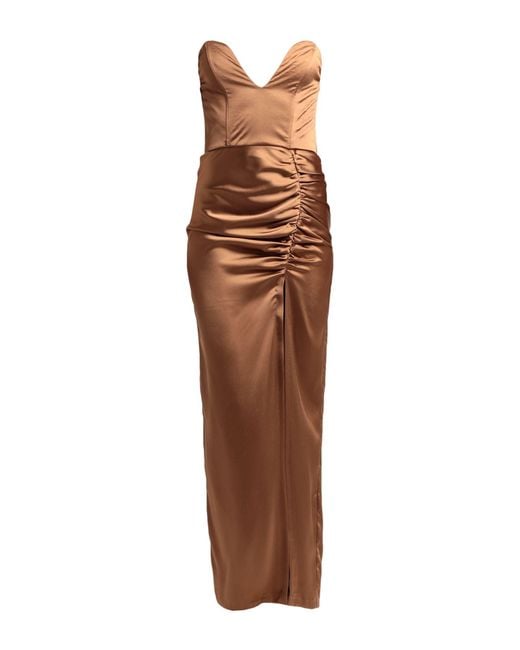 ACTUALEE Brown Maxi-Kleid