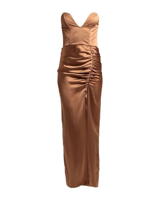 ACTUALEE Brown Maxi Dress