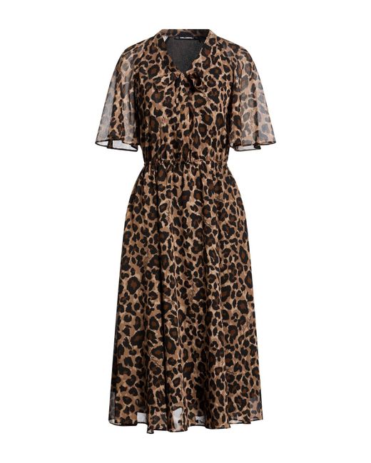 Karl Lagerfeld Brown Midi Dress