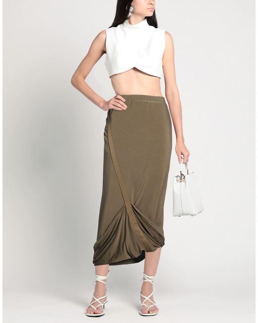 Helmut Lang Green Midi Skirt