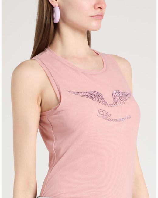 Blumarine Pink Top Polyamide, Elastane