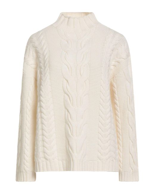 Malo White I Prefer Turtleneck Cashmere