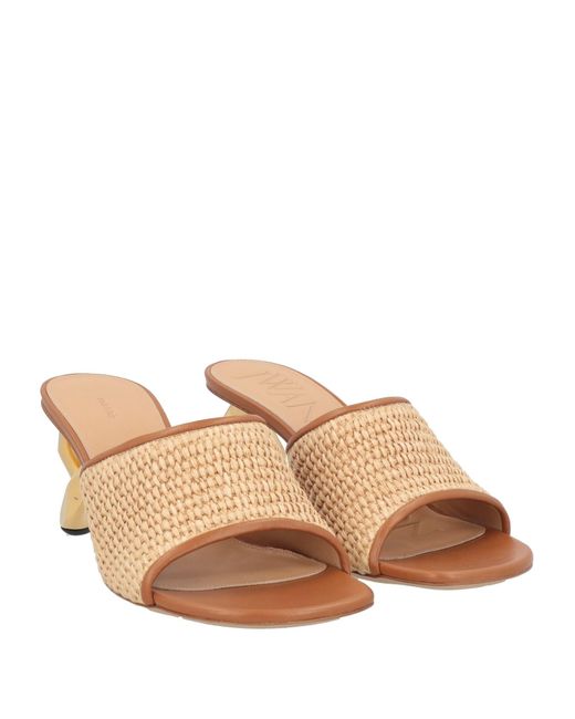 J.W. Anderson Sandals Leather, Natural Raffia