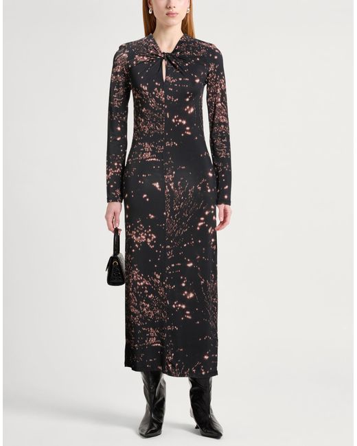 Ottod'Ame Black Trésor Maxi Dress Viscose, Elastane