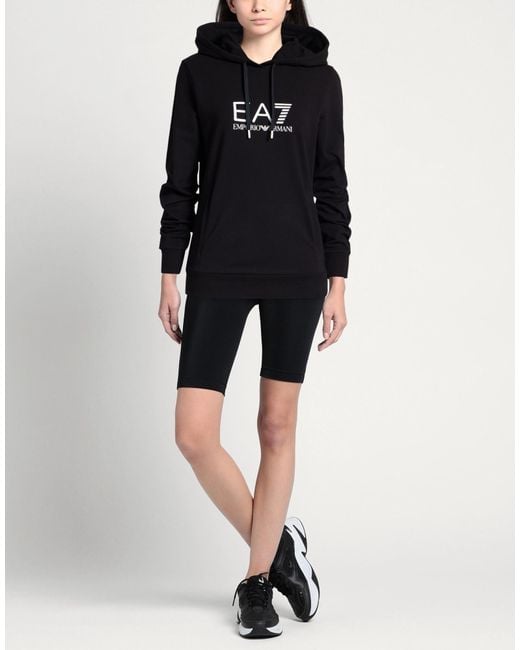EA7 Black Sweatshirt Cotton, Elastane