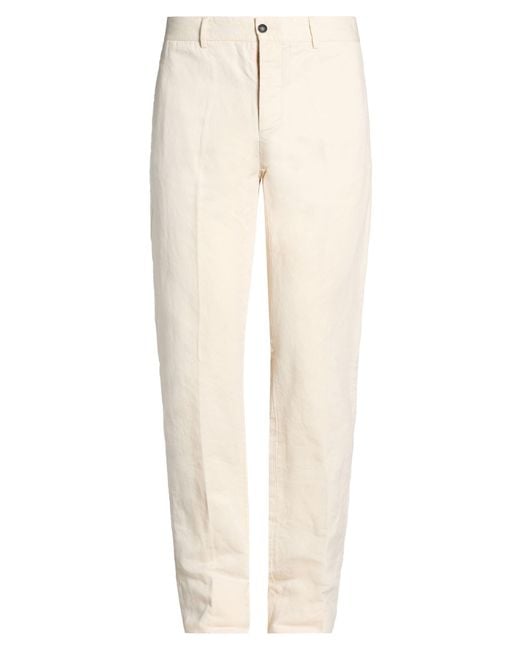 Massimo Alba White Pants Cotton, Linen for men