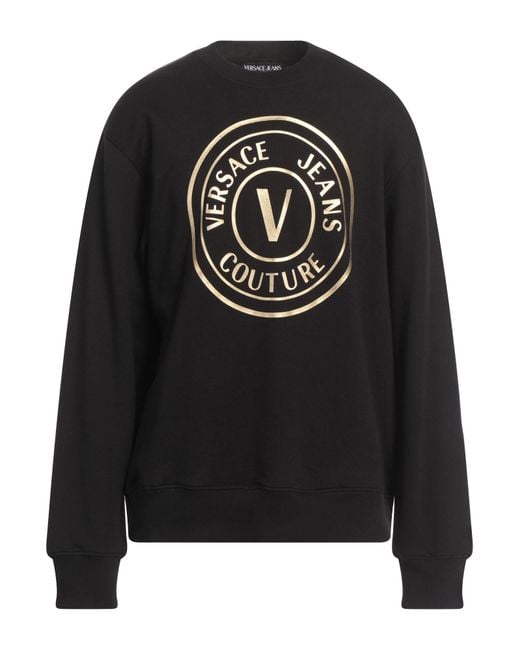 Versace Jeans Couture Black Sweatshirt Cotton, Elastane for men