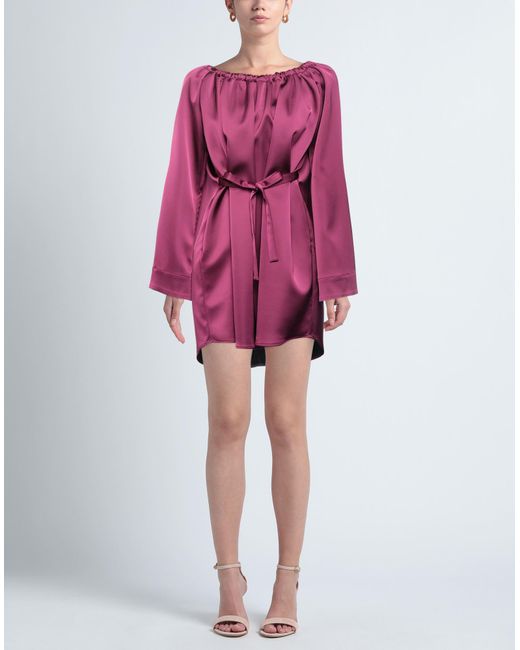 Douuod Purple Mini Dress Textile Fibers