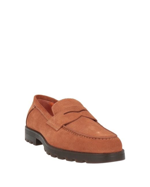 Santoni Brown Tan Loafers Leather for men