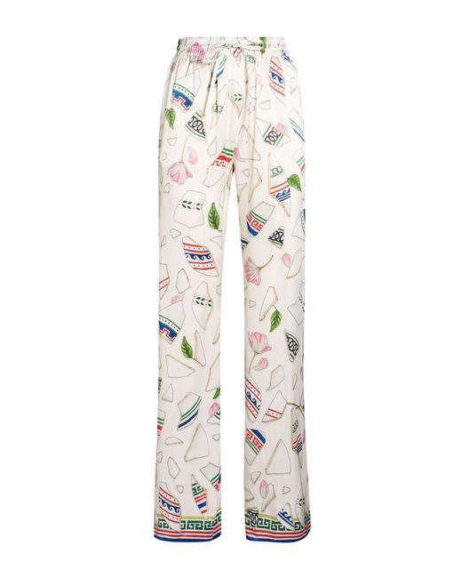 Casablanca White Pants Silk
