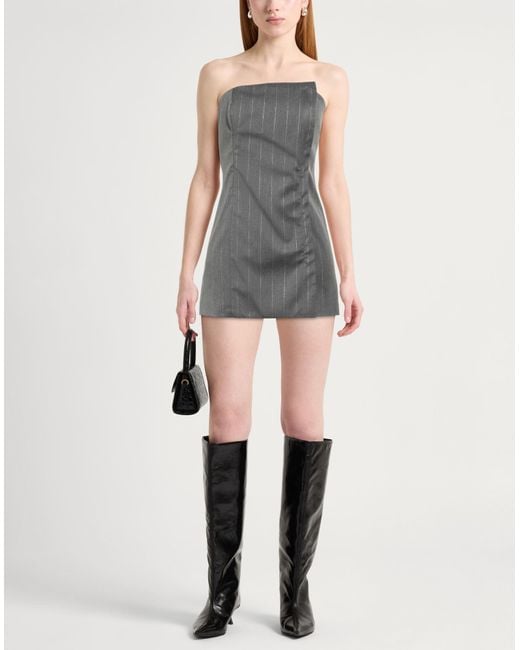 Cristinaeffe Gray Light Mini Dress Polyester, Viscose, Elastane