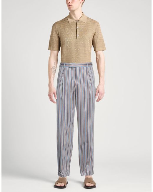 PT Torino Gray Pants Viscose, Polyamide for men