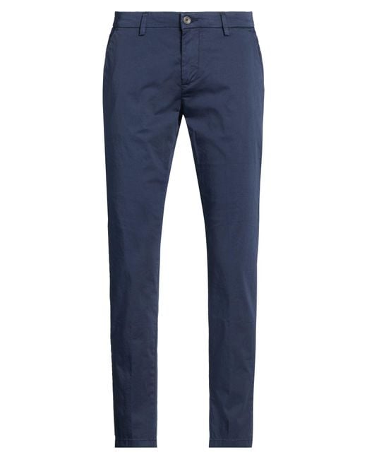 Yan Simmon Blue Midnight Pants Cotton, Elastane for men