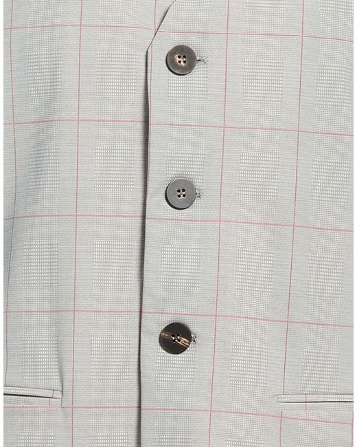 Rrd Gray Tailored Vest Polyester, Elastane for men