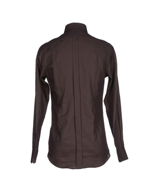 Dolce & Gabbana Brown Dark Shirt Cotton for men
