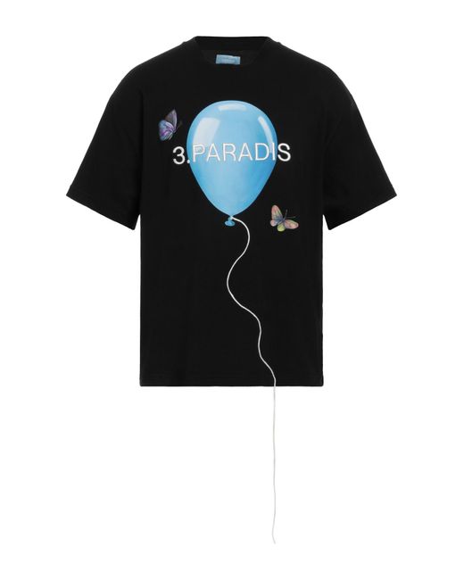 3.PARADIS Black T-shirt for men