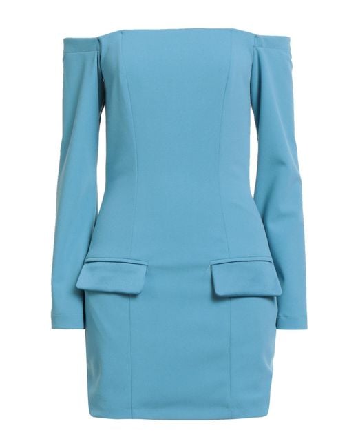ViCOLO Blue Azure Mini Dress Polyester