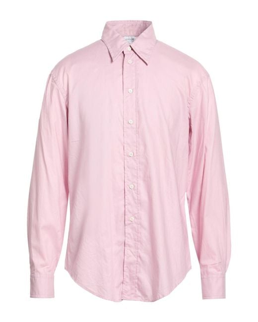 Armani Collezioni Pink Lilac Shirt Cotton for men