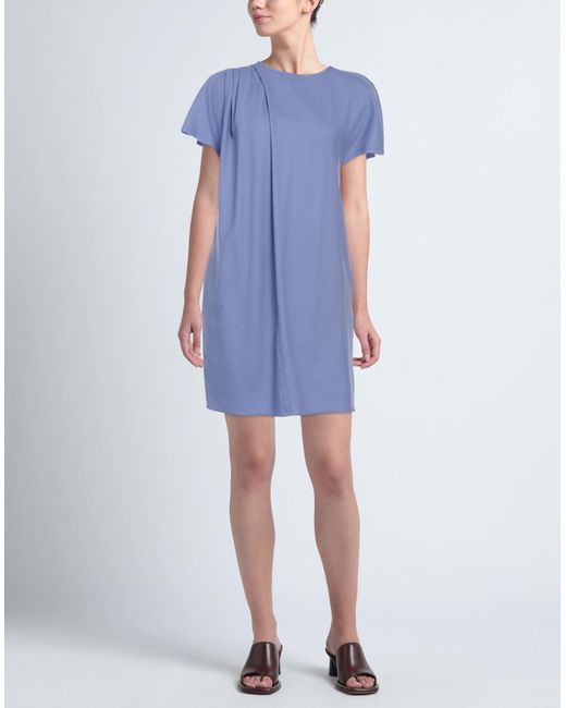 Grifoni Blue Mini Dress Virgin Wool, Elastane