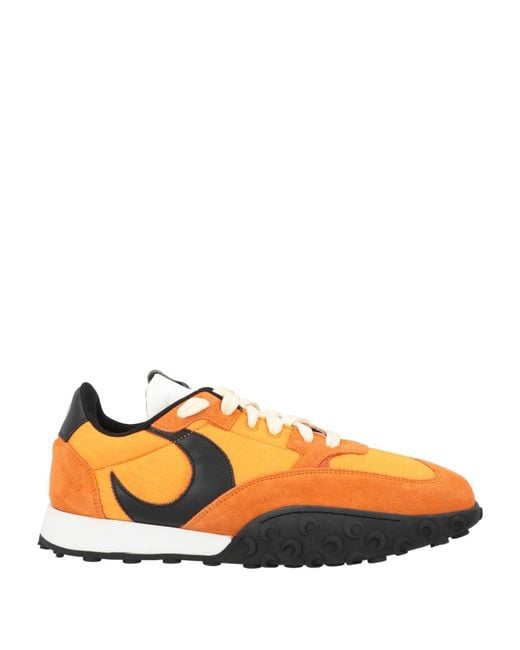MARINE SERRE Orange Sneakers Leather, Textile Fibers