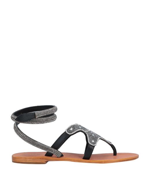 CafeNoir Brown Steel Thong Sandal Soft Leather