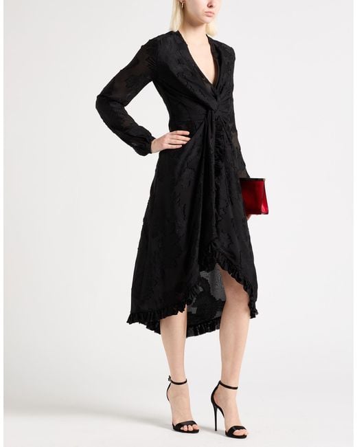 Etro Black Midi Dress Viscose, Silk