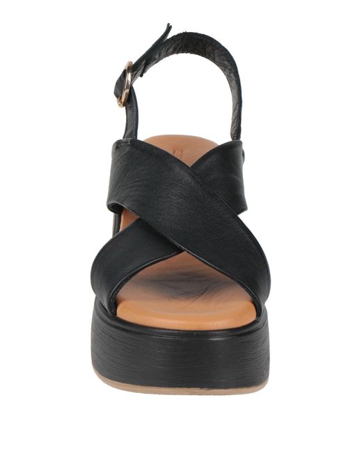 Epoche' Xi Black Sandals Leather