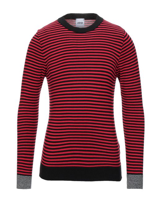 Akep Red Sweater Viscose, Wool, Nylon, Elastane for men