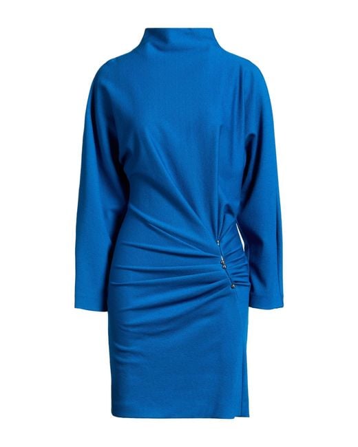 Dondup Blue Mini Dress Viscose, Polyamide, Elastane