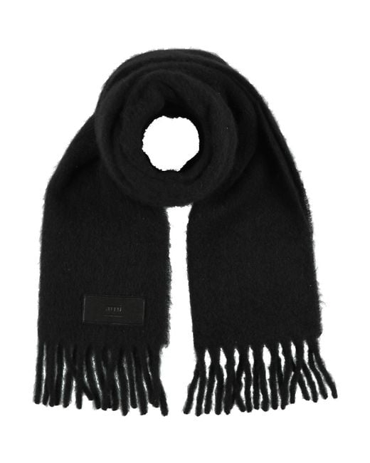 AMI Black Scarf Alpaca Wool, Polyamide