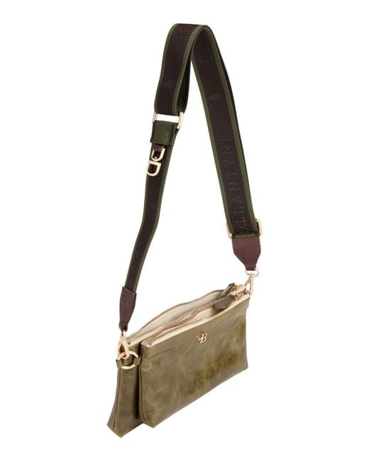 Ballantyne Metallic Military Shoulder Bag Leather