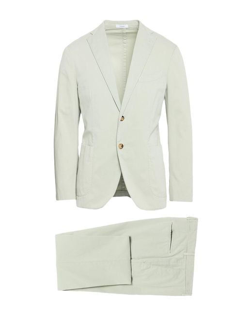 Boglioli White Suit Cotton, Elastane for men